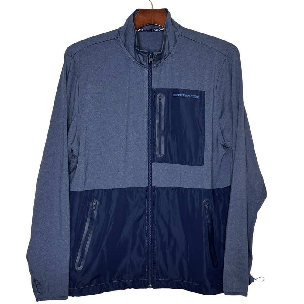 Southern Tide Men's Sea Foam Performance Jacket. Size M Gray Blue Preppy Golf